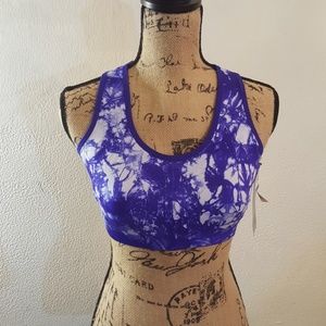 Sports bra blue tie dye.
